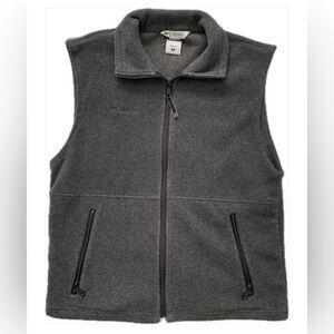 Columbia Dark Grey Fleece Sweater Vest 100% Polyester Size M